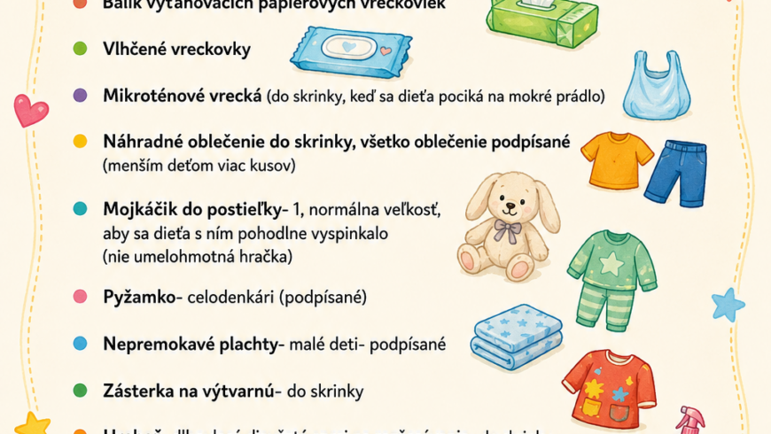 Čo priniesť v prvý deň do MŠ